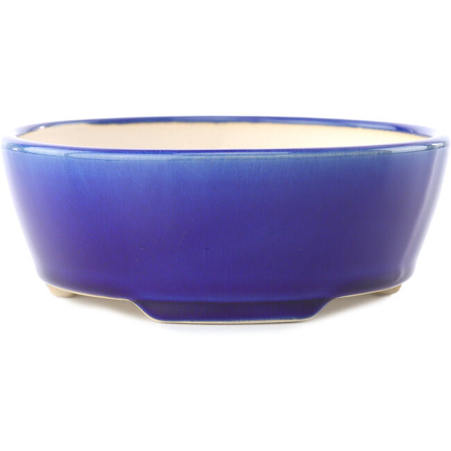 Pot à bonsaï rond bleu foncé par Yixing - 145 x 145 x 55 mm