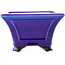 Pot à bonsaï carré bleu foncé par Yixing - 150 x 150 x 90 mm