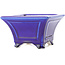 Pot à bonsaï carré bleu foncé par Yixing - 150 x 150 x 90 mm