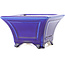 Pot à bonsaï carré bleu foncé par Yixing - 150 x 150 x 90 mm