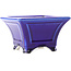 Pot à bonsaï carré bleu foncé par Yixing - 150 x 150 x 90 mm