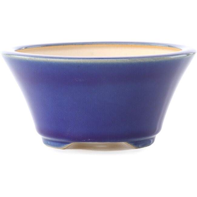 Maceta redonda para bonsái azul oscuro de Yixing - 135 x 135 x 65 mm