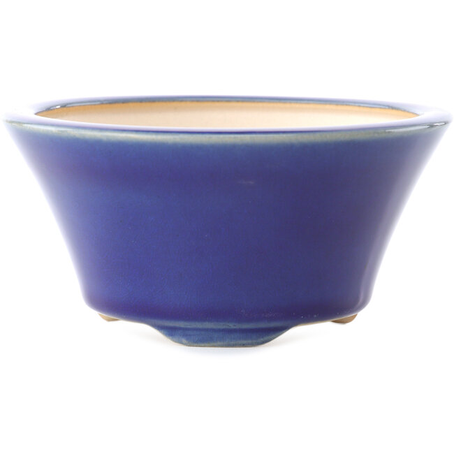 Maceta redonda para bonsái azul oscuro de Yixing - 135 x 135 x 65 mm