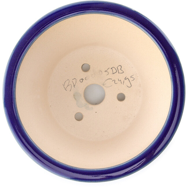 Maceta redonda para bonsái azul oscuro de Yixing - 135 x 135 x 65 mm