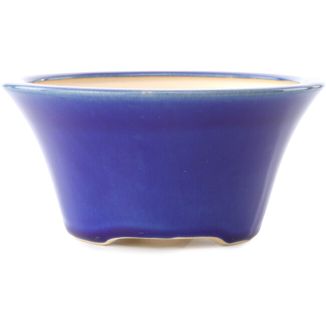 Pot à bonsaï rond bleu foncé par Yixing - 160 x 160 x 80 mm