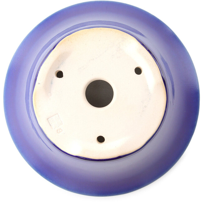 Runde dunkelblaue Bonsaischale von Yixing – 160 x 160 x 80 mm