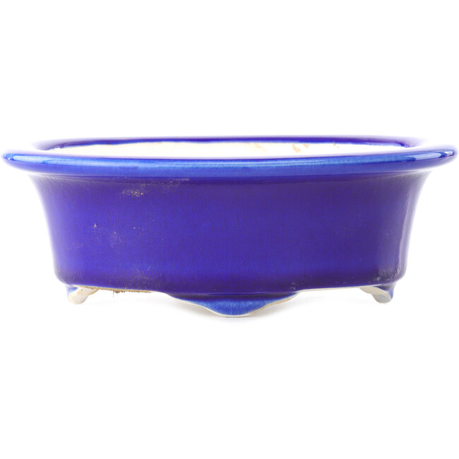 Vaso bonsai ovale blu scuro di Yixing - 170 x 130 x 60 mm