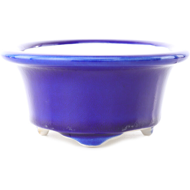 Ovale dunkelblaue Bonsaischale von Yixing – 170 x 130 x 60 mm