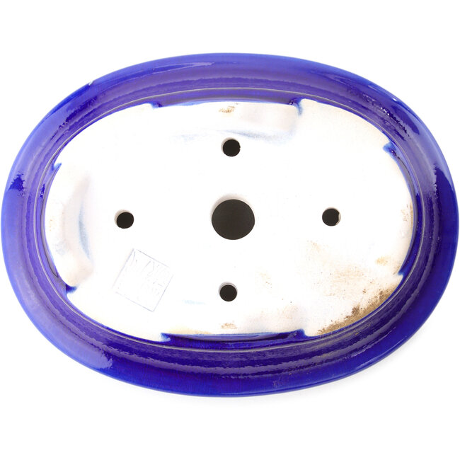 Vaso bonsai ovale blu scuro di Yixing - 170 x 130 x 60 mm