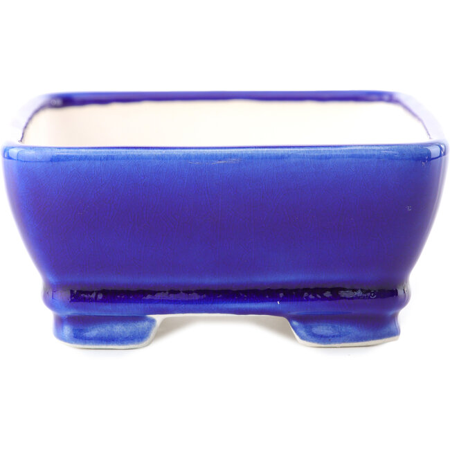 Rechteckige dunkelblaue Bonsaischale von Yixing – 180 x 140 x 60 mm