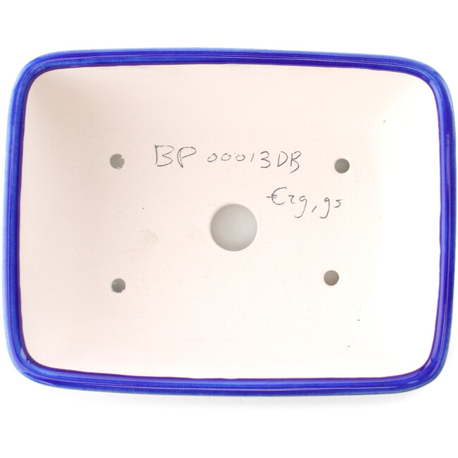 Rechthoekige donkerblauwe bonsaipot van Yixing - 180 x 140 x 60 mm