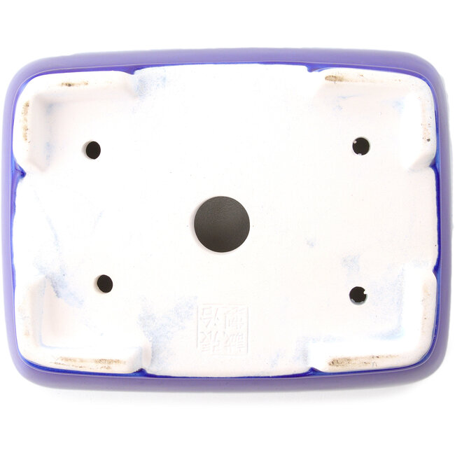 Rechteckige dunkelblaue Bonsaischale von Yixing – 180 x 140 x 60 mm