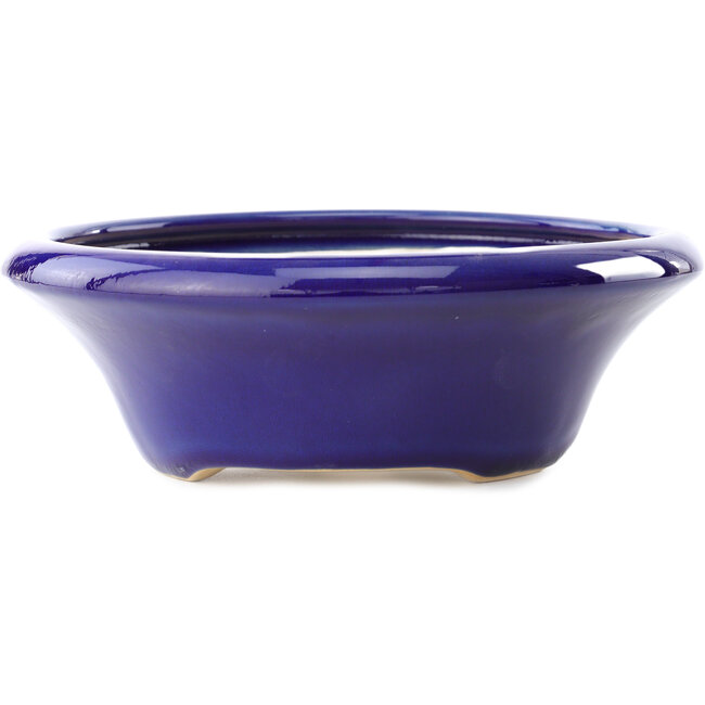 Vaso bonsai rotondo blu scuro di Yixing - 215 x 215 x 75 mm