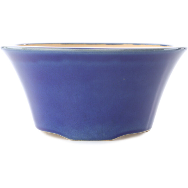 Maceta redonda para bonsái azul oscuro de Yixing - 200 x 200 x 95 mm