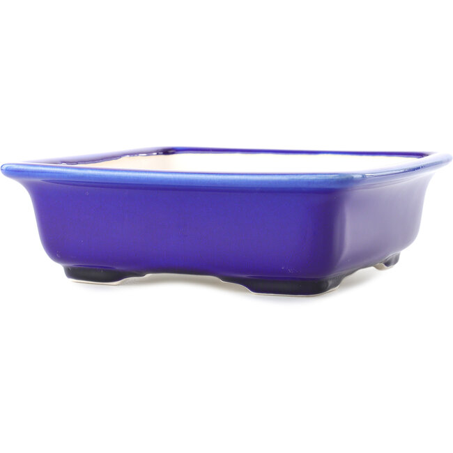 Quadratische dunkelblaue Bonsaischale von Yixing – 210 x 210 x 65 mm