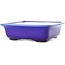 Pot à bonsaï carré bleu foncé par Yixing - 210 x 210 x 65 mm