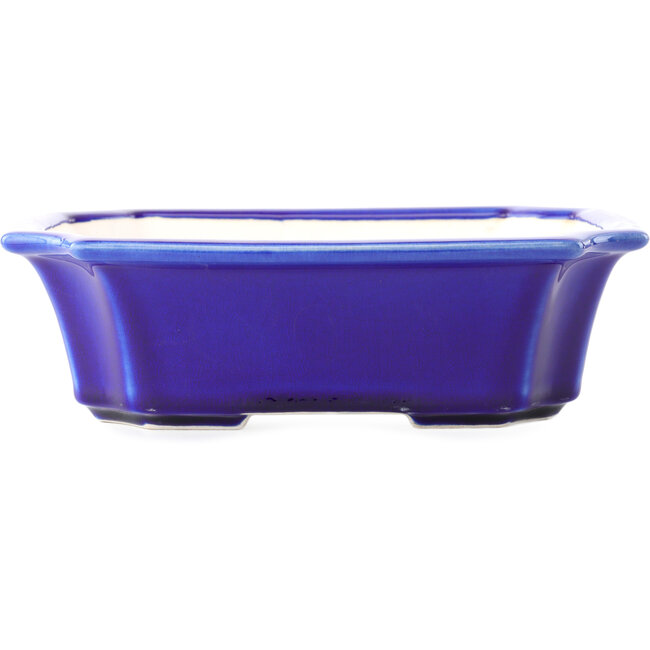 Rectangular dark blue bonsai pot by Yixing - 220 x 180 x 60 mm