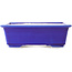 Pot à bonsaï rectangulaire bleu foncé par Yixing - 215 x 170 x 70 mm