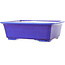 Maceta rectangular para bonsái azul oscuro de Yixing - 215 x 170 x 70 mm