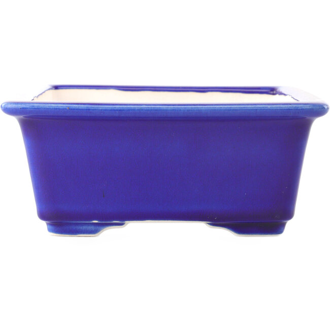 Maceta rectangular para bonsái azul oscuro de Yixing - 215 x 170 x 70 mm