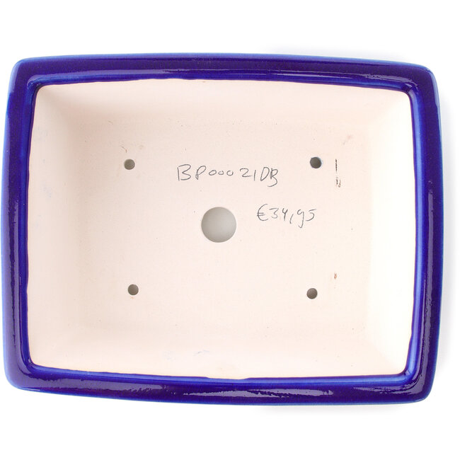 Vaso bonsai rettangolare blu scuro di Yixing - 215 x 170 x 70 mm