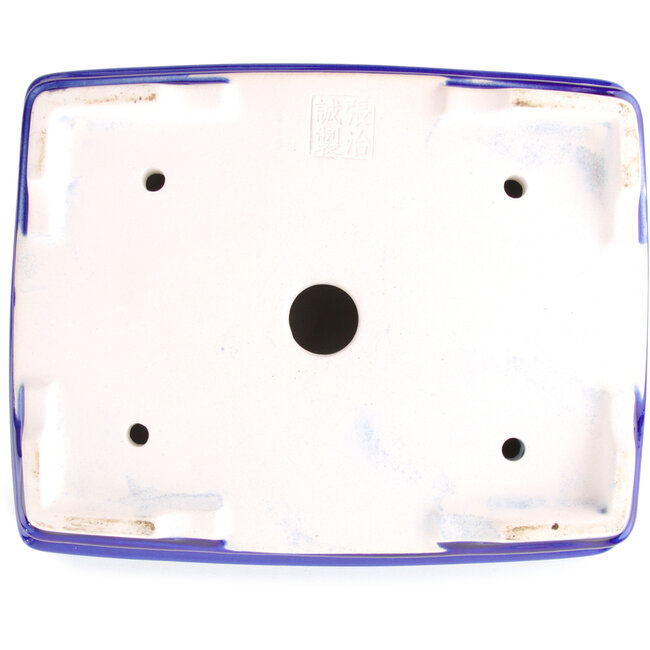 Rechteckige dunkelblaue Bonsaischale von Yixing – 215 x 170 x 70 mm