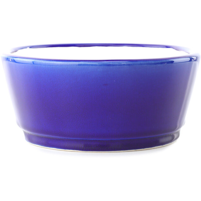 Vaso bonsai ovale blu scuro di Yixing - 235 x 185 x 75 mm