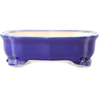 Yixing 245 mm  dark blue bonsai pot by Yixing, China