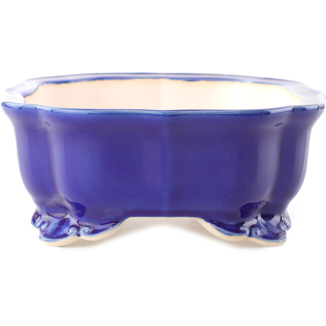 Maceta para bonsái Mokko azul oscuro de Yixing - 245 x 190 x 70 mm