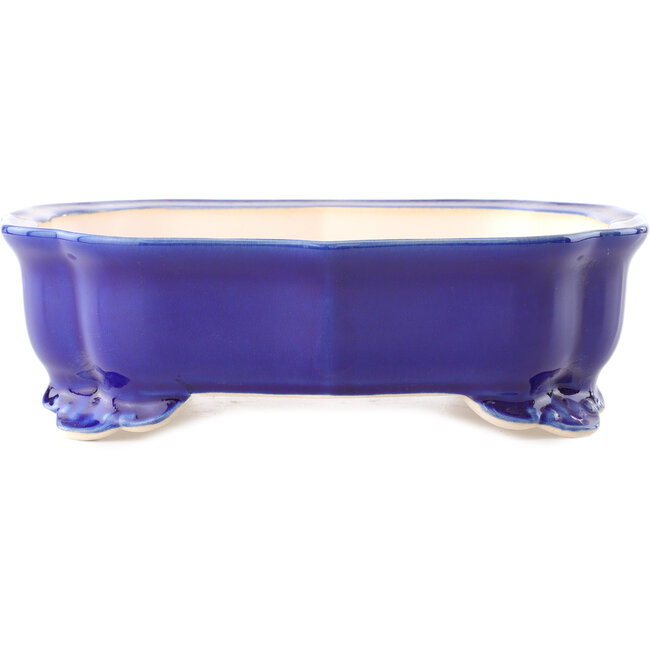 Vaso bonsai Mokko blu scuro di Yixing - 245 x 190 x 70 mm