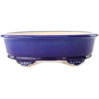 Yixing 270 mm  dark blue bonsai pot by Yixing, China