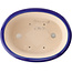 Oval dark blue bonsai pot by Yixing - 270 x 200 x 80 mm