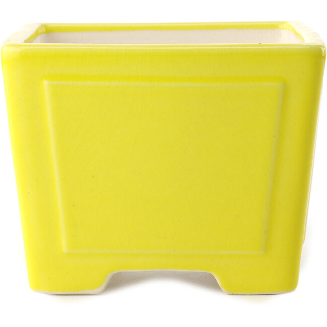 Maceta cuadrada amarilla para bonsái de Yixing - 140 x 140 x 110 mm