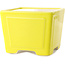 Pot à bonsaï carré jaune par Yixing - 140 x 140 x 110 mm