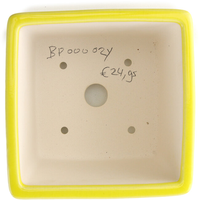 Vaso bonsai quadrato giallo di Yixing - 140 x 140 x 110 mm