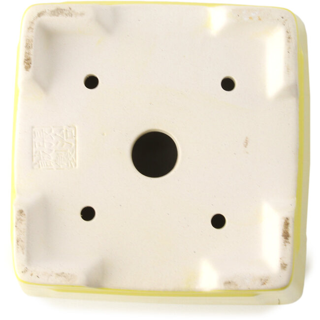 Vaso bonsai quadrato giallo di Yixing - 140 x 140 x 110 mm