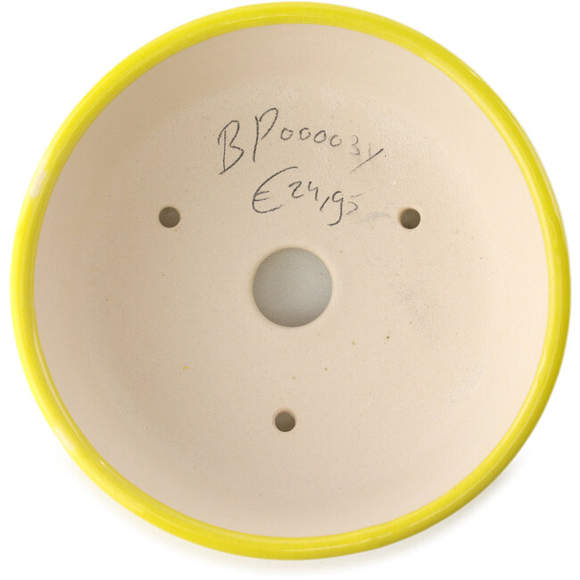 Ronde gele bonsaipot van Yixing - 145 x 145 x 65 mm