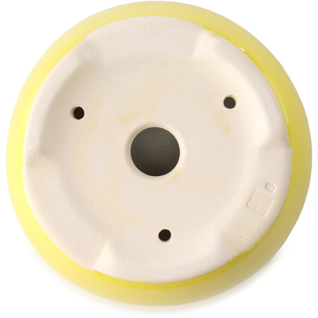 Round yellow bonsai pot by Yixing - 145 x 145 x 65 mm
