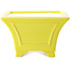 Pot à bonsaï carré jaune par Yixing - 150 x 150 x 90 mm