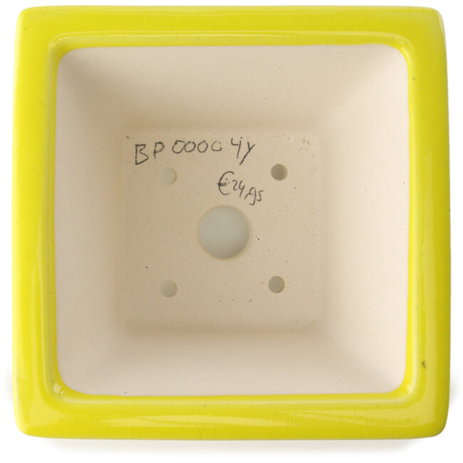 Vaso bonsai quadrato giallo di Yixing - 150 x 150 x 90 mm