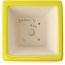 Pot à bonsaï carré jaune par Yixing - 150 x 150 x 90 mm