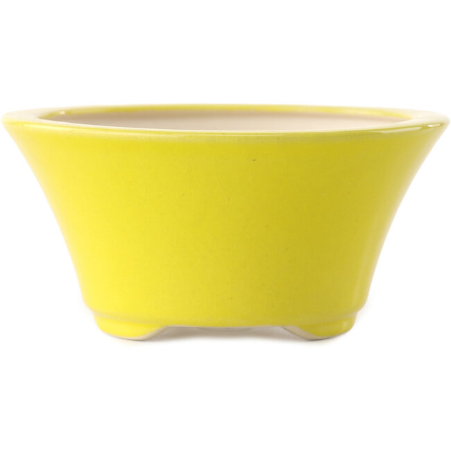 Maceta redonda para bonsái amarilla de Yixing - 135 x 135 x 65 mm