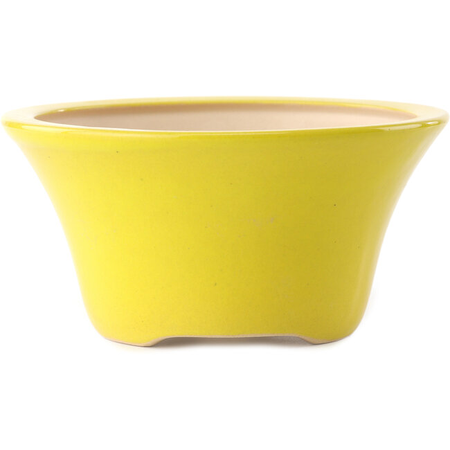 Pot à bonsaï rond jaune par Yixing - 160 x 160 x 80 mm