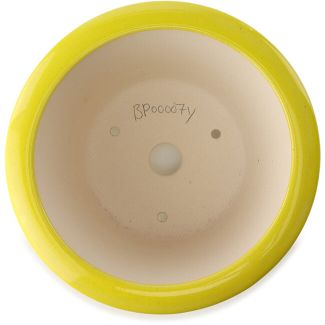 Ronde gele bonsaipot van Yixing - 170 x 170 x 110 mm