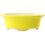 Pot à bonsaï ovale jaune par Yixing - 170 x 130 x 60 mm