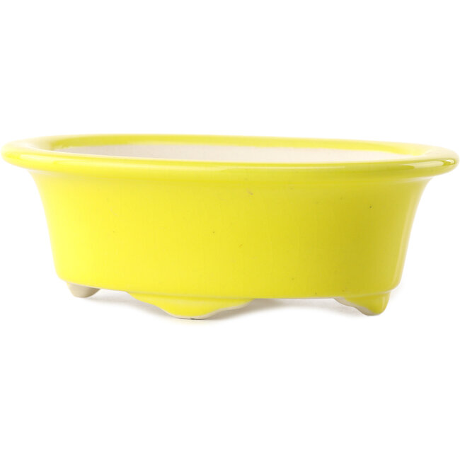 Vaso bonsai ovale giallo di Yixing - 170 x 130 x 60 mm
