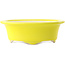 Pot à bonsaï ovale jaune par Yixing - 170 x 130 x 60 mm