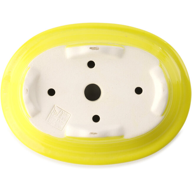 Pot à bonsaï ovale jaune par Yixing - 170 x 130 x 60 mm