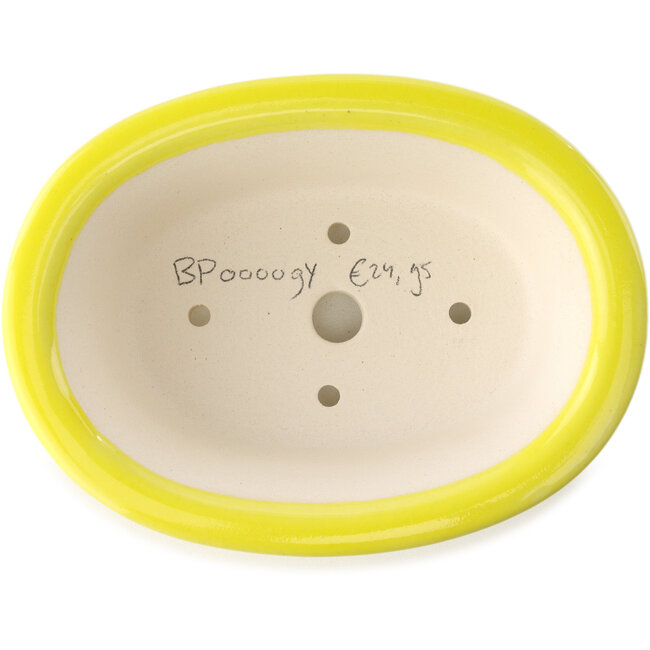 Vaso bonsai ovale giallo di Yixing - 170 x 130 x 60 mm