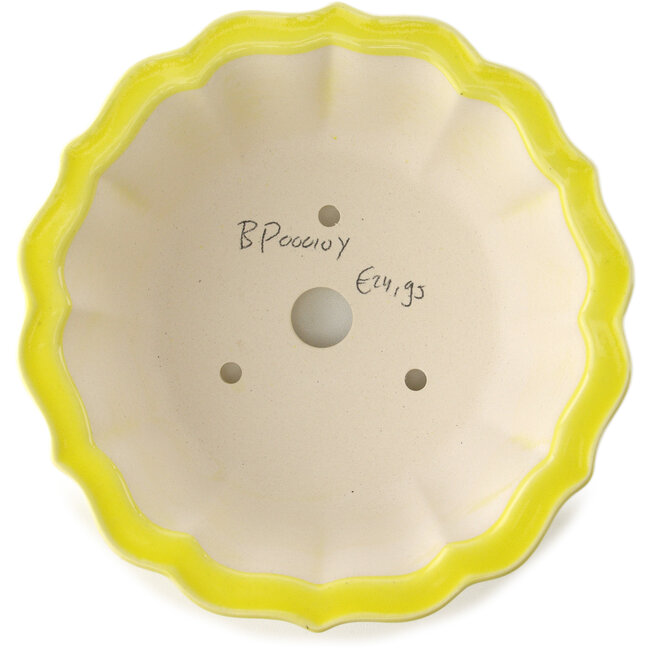 Maceta redonda para bonsái amarilla de Yixing - 170 x 170 x 60 mm